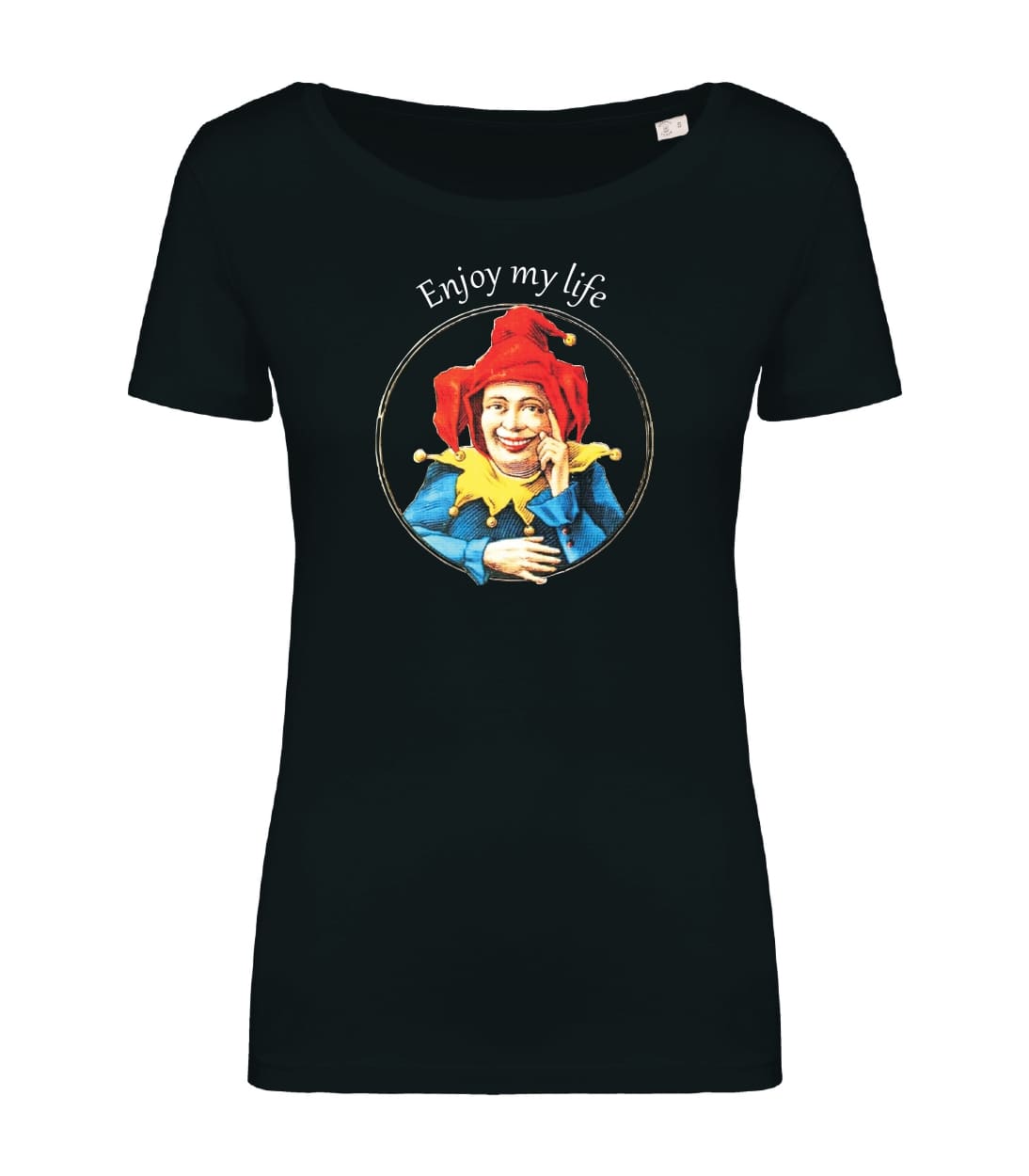 T-shirt_donna_manica_corta_nero_Enjoy_my_life
