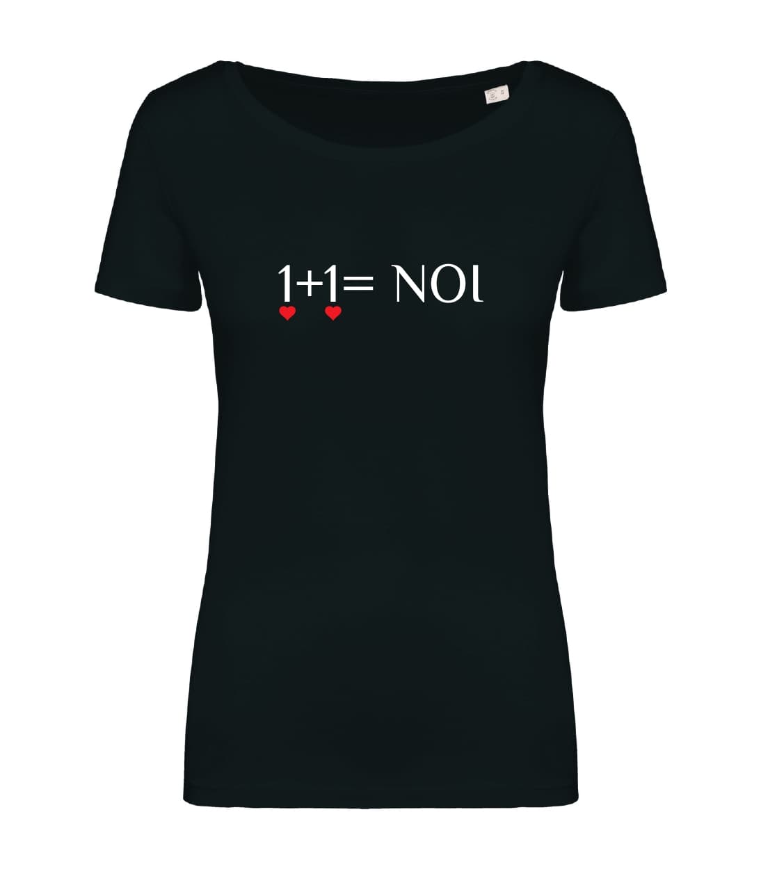T-shirt_donna_manica_corta_nero__1_+_1_=_noi