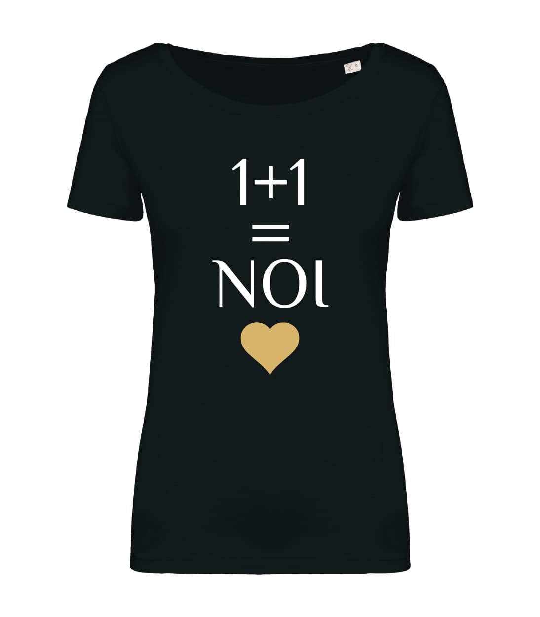 T-shirt_donna_manica_corta_nero__1_+_1_=_noi_cuore_oro