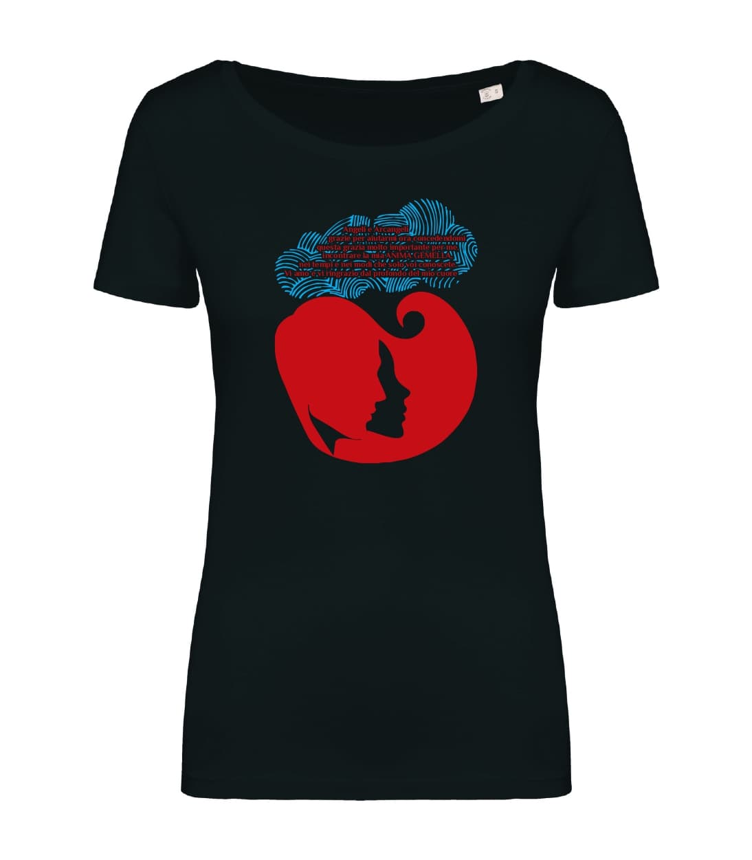 T-shirt_donna_manica_corta_nero_angeli_e_arcangeli_ grazie_per_aiutarmi