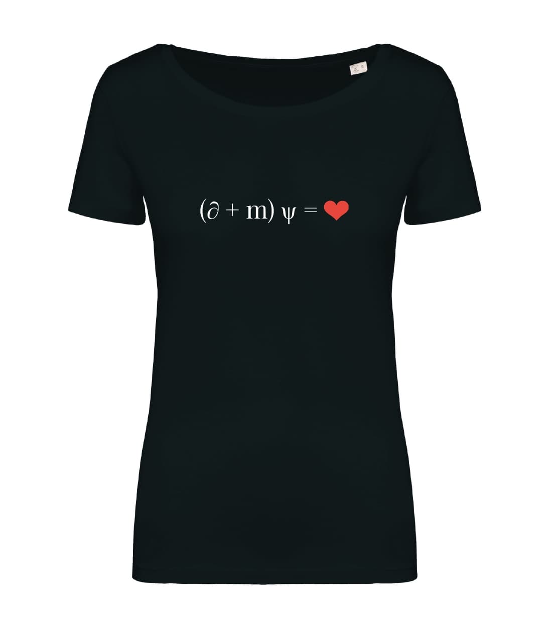 T-shirt_donna_manica_corta_nero_formula_di_Dirac