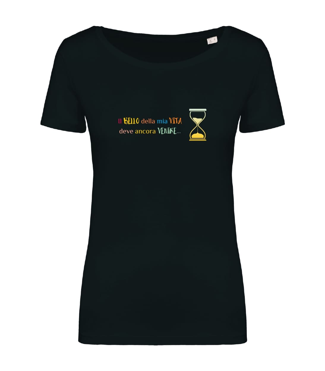 T-shirt_donna_manica_corta_nero_il_bello_della_mia_vita_deve_ancora_venire