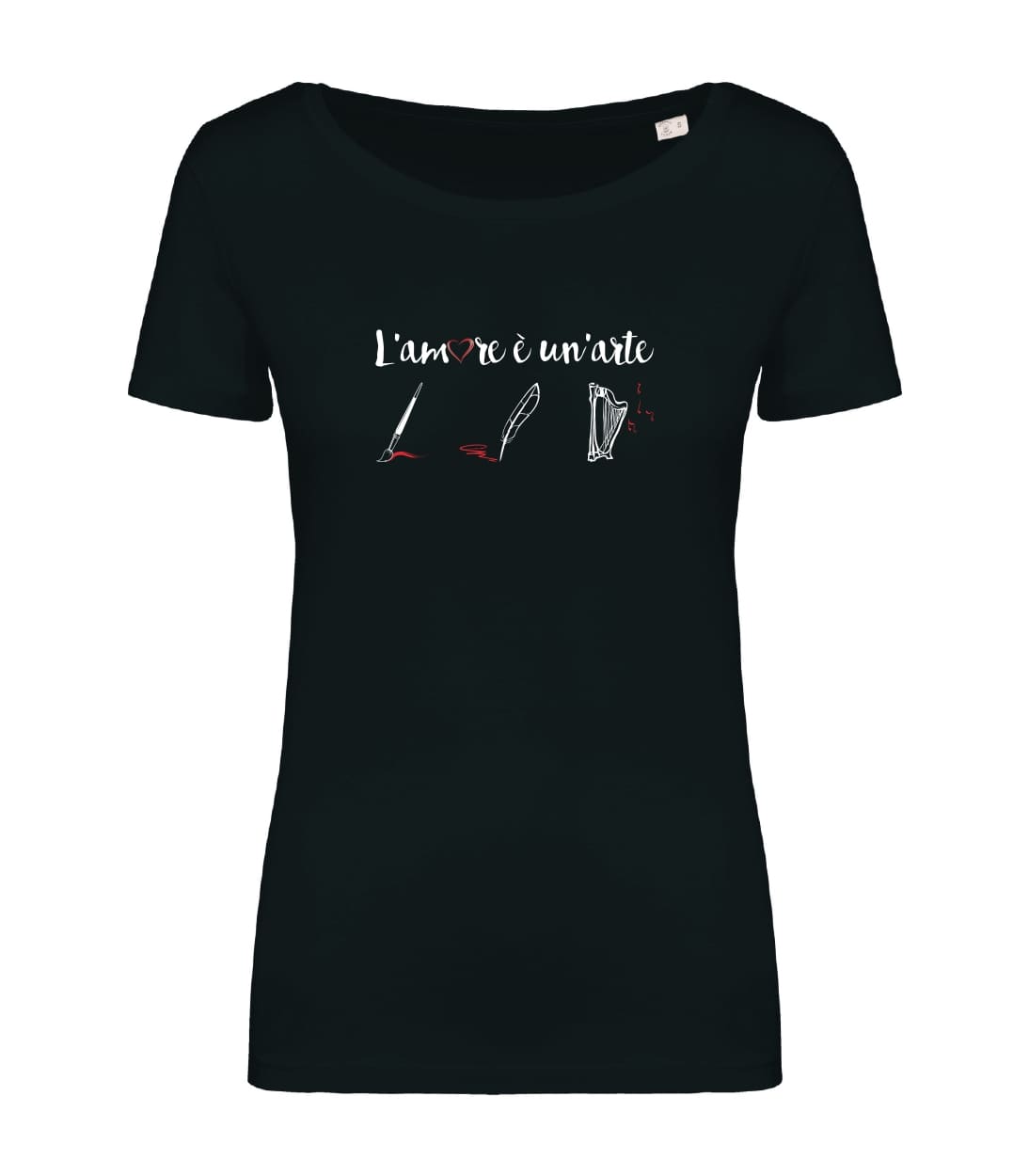 T-shirt_donna_manica_corta_nero_lamore_e_un_arte
