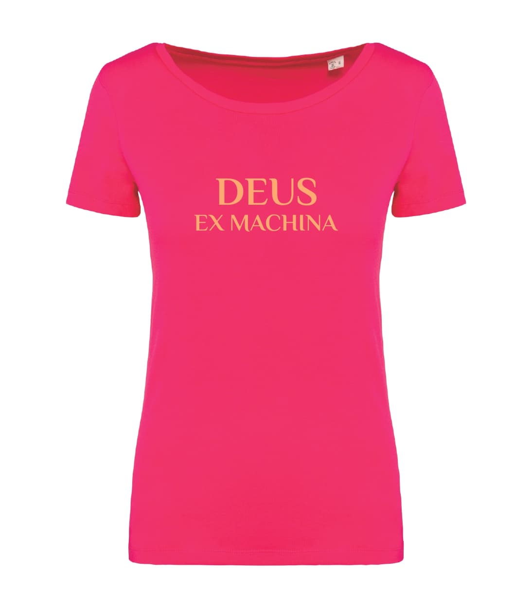 T-shirt_donna_manica_corta_rosso_sorbetto_Deus_ex_machina