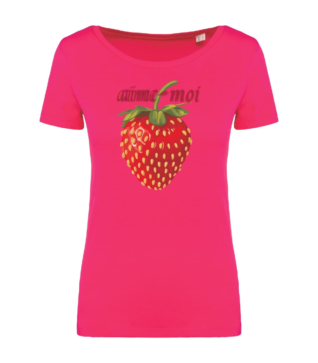 T-shirt_donna_manica_corta_rosso_sorbetto_aime_moi