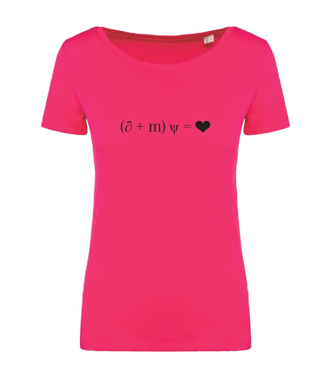 T-shirt_donna_manica_corta_rosso_sorbetto_formula_di_Dirac