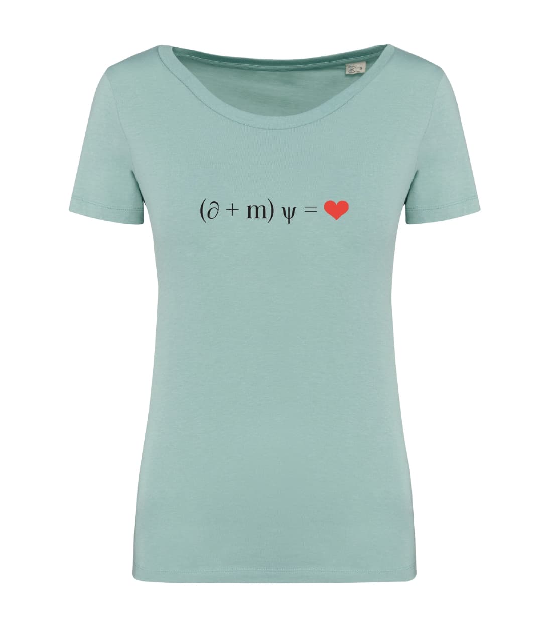 T-shirt_donna_manica_corta_verde_ menta_formula_di_Dirac