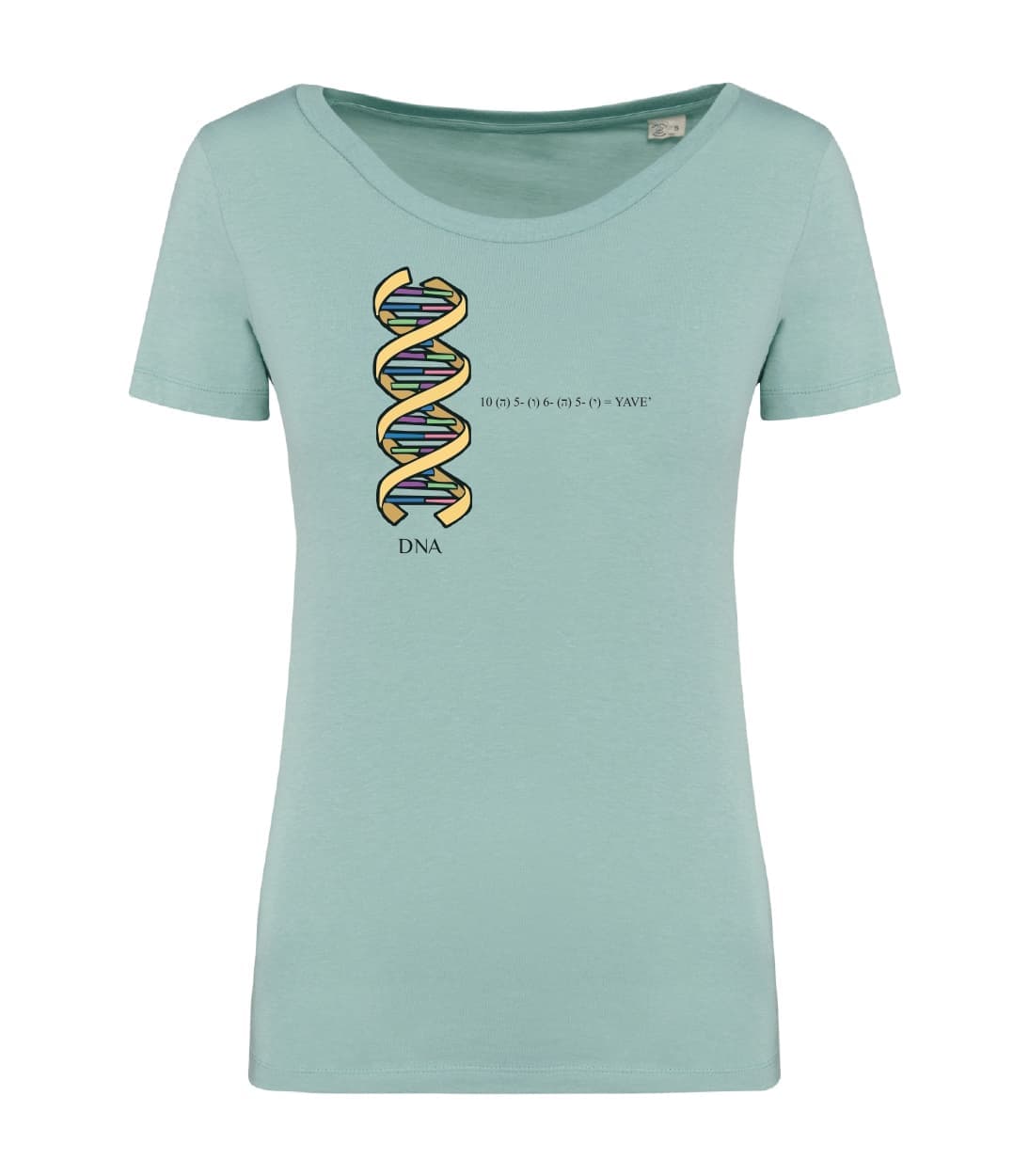 T-shirt_donna_manica_corta_verde_ menta_la_firma_del_ Padre_Creatore_DNA