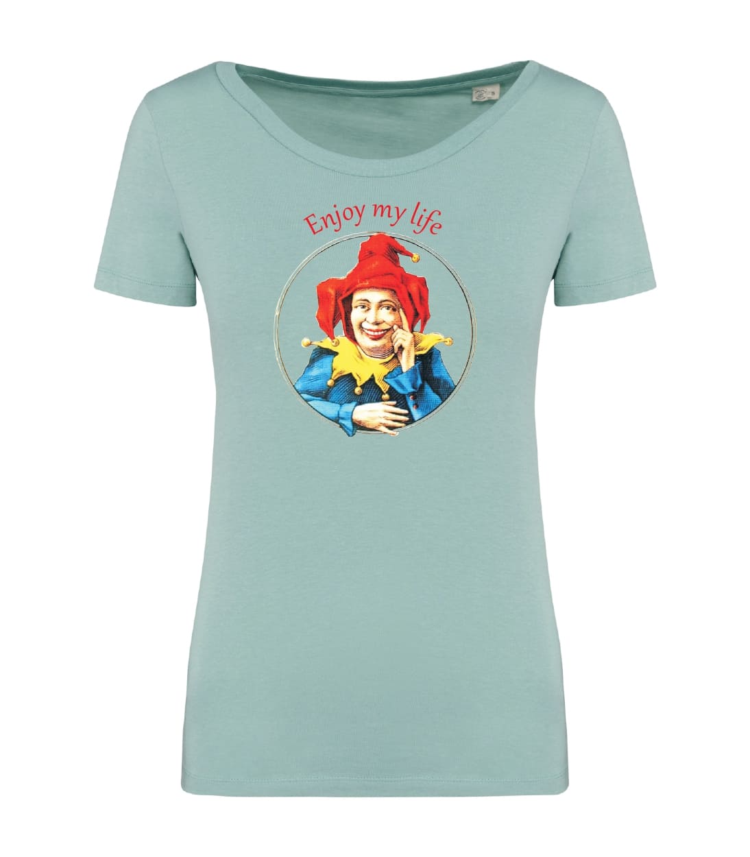 T-shirt_donna_manica_corta_verde_menta_Enjoy_my_life