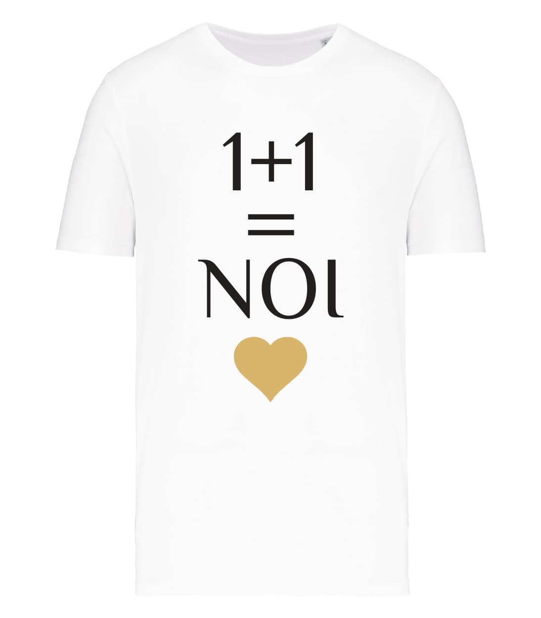 T-shirt_uomo_manica_corta_bianco_1_+_1_=_noi_cuore_ oro