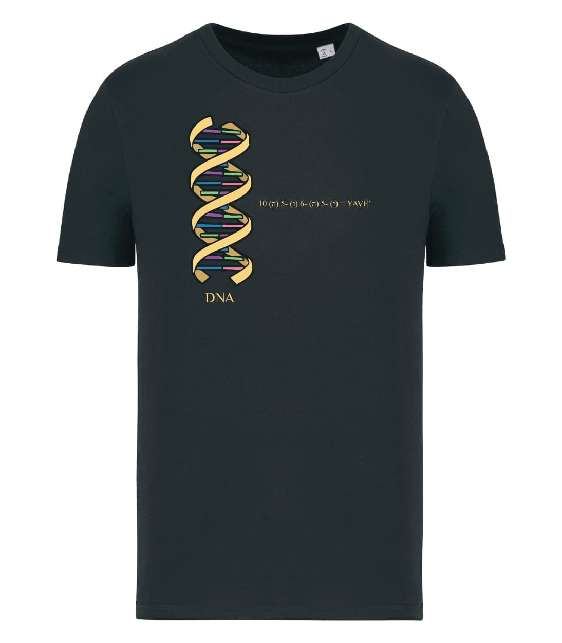 T-shirt_uomo_manica_corta_nero_la_firma_del_ Padre_Creatore_DNA