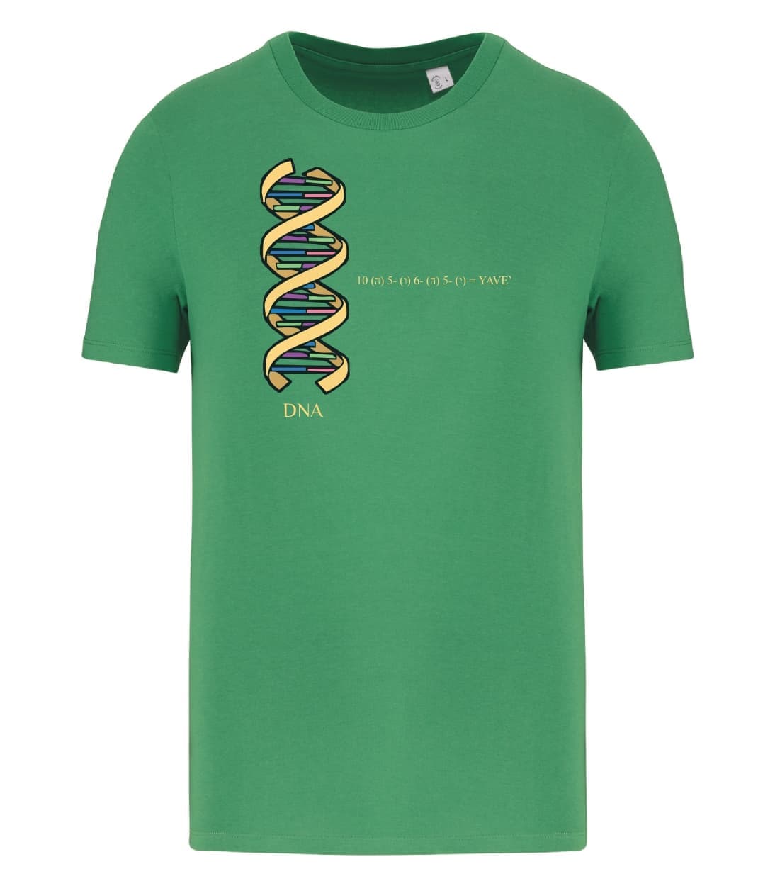 T-shirt_uomo_manica_corta_verde_la_firma_del_ Padre_Creatore_DNA