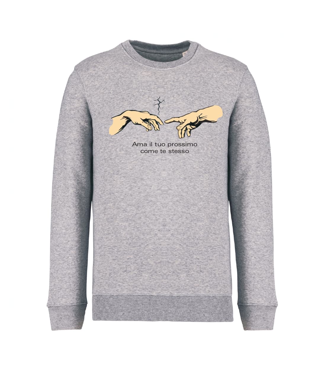 Felpa_unisex_grigio_melange_ama_il_tuo_prossimo_come_te_stesso