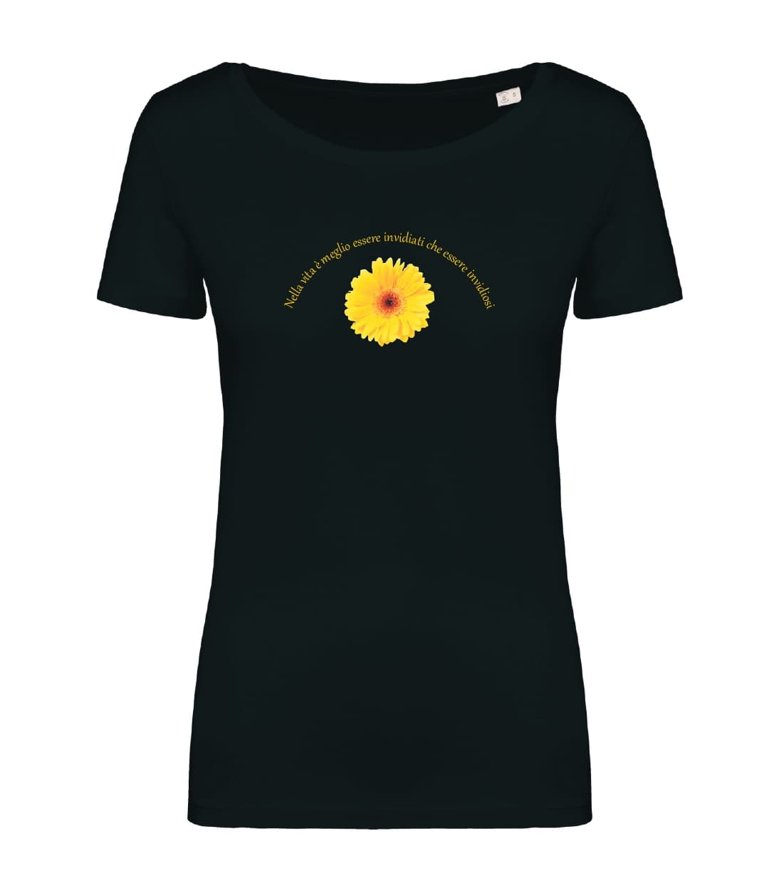 T-shirt_donn_manica_corta_nero_Nella_vita_e_meglio_essere_invidiati_che_essere_