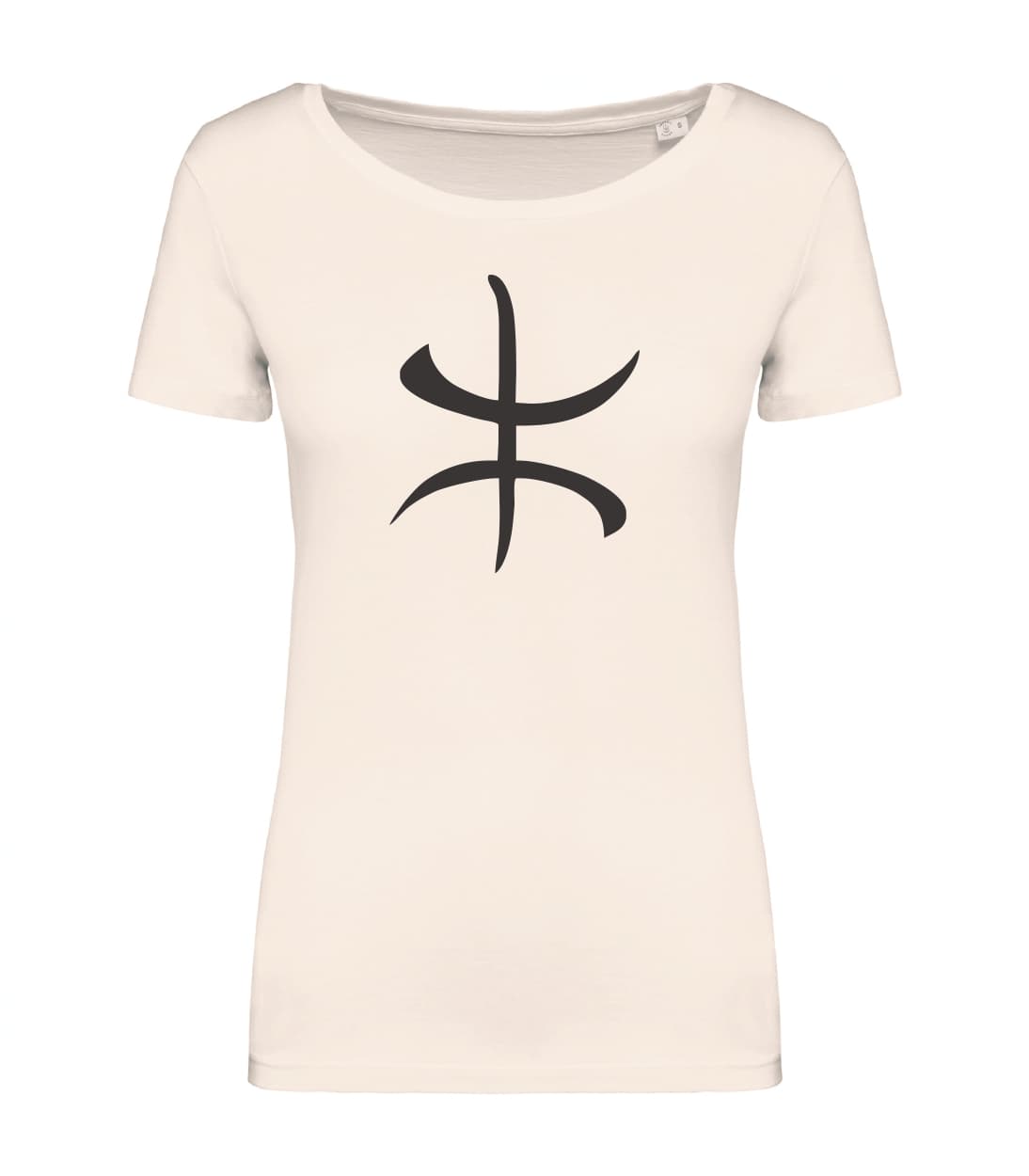 T-shirt_donna_manica_corta_avorio_Simbolo_Amazigh