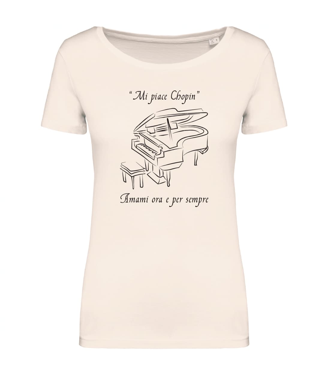 T-shirt_donna_manica_corta_avorio_pianoforte_mi_piace_chopin