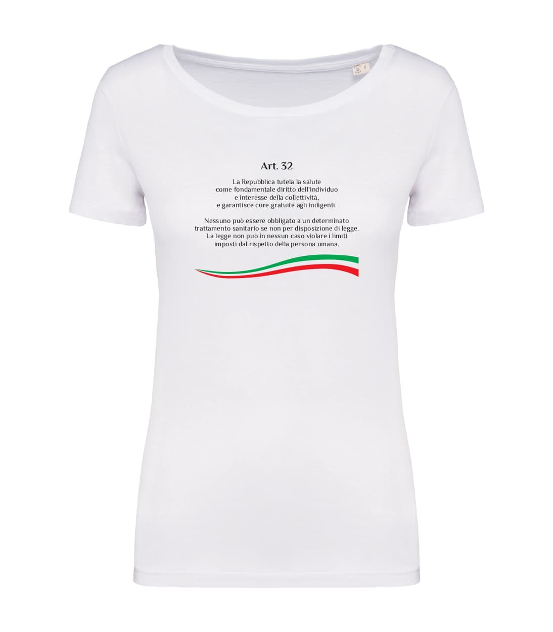 T-shirt_donna_manica_corta_bianco_Art_32_ costituzione
