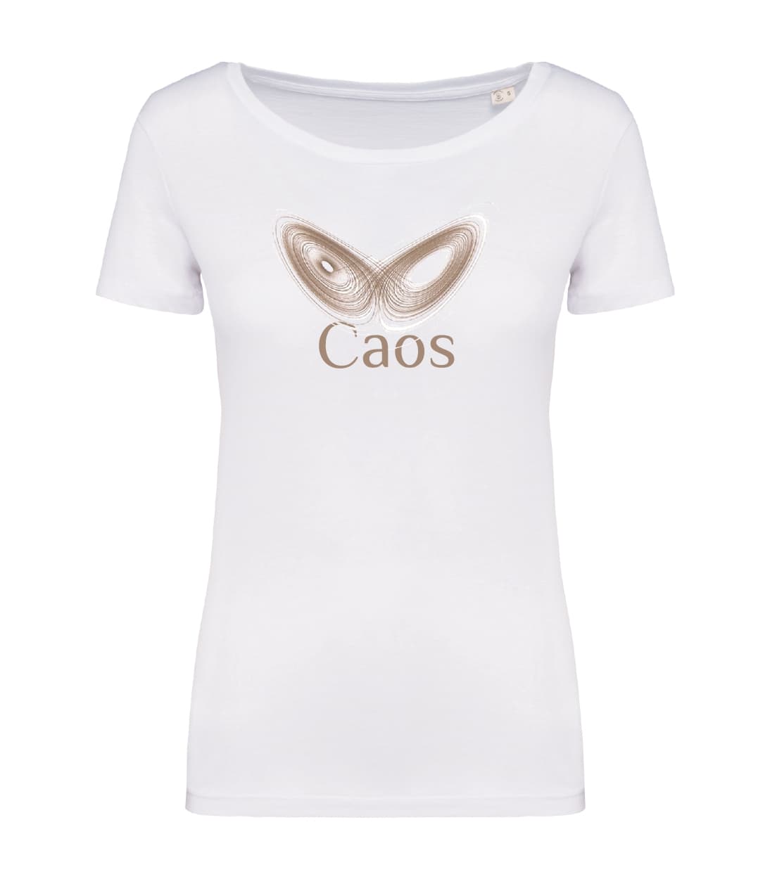 T-shirt_donna_manica_corta_bianco_Attrattore_di_Lorenz_caos