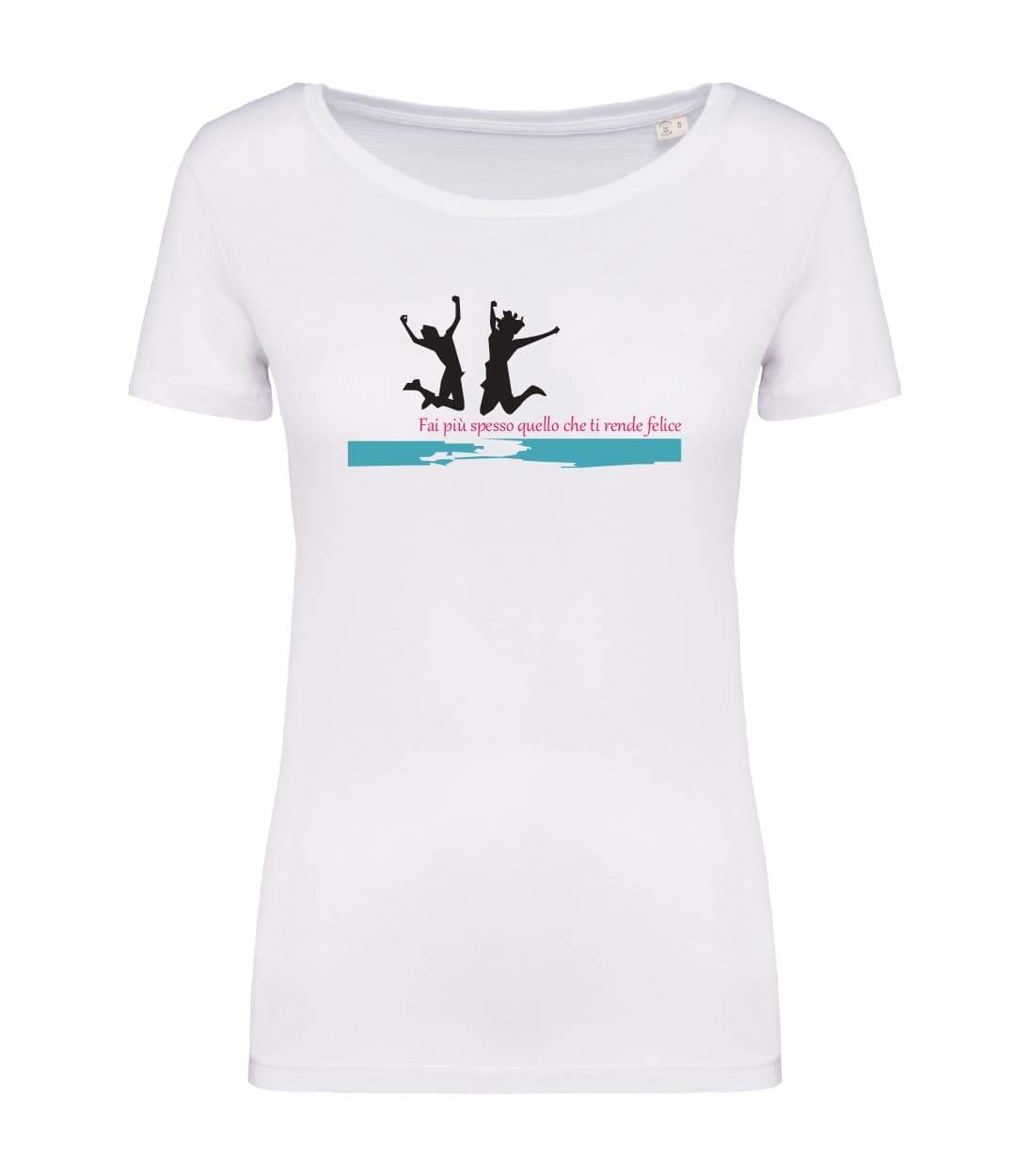 T-shirt_donna_manica_corta_bianco_Fai_piu_spesso_quello_che_ti_rende_felice