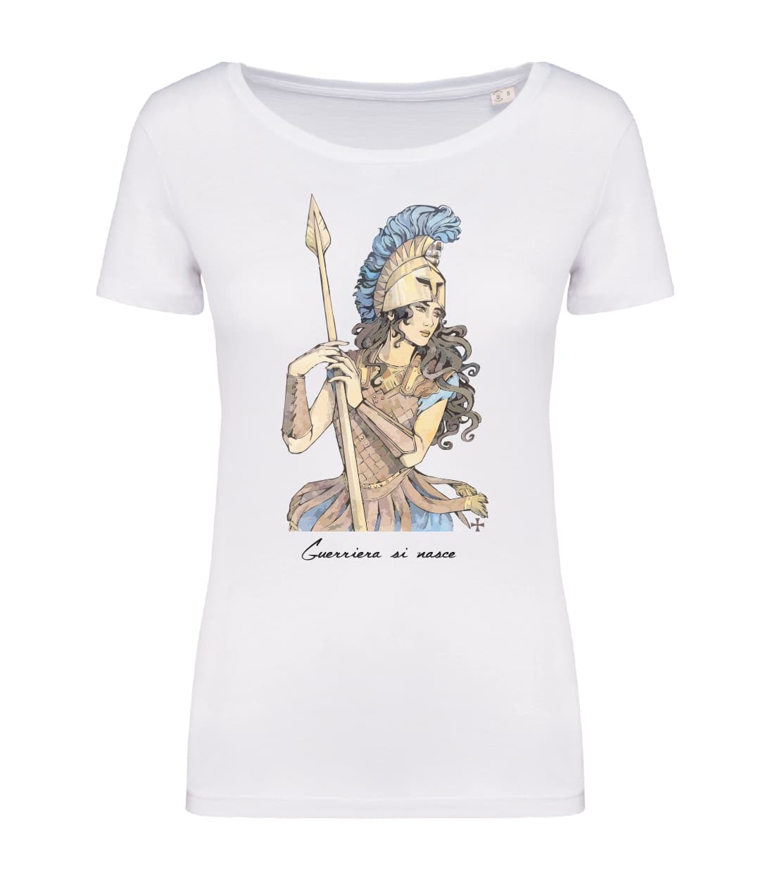 T-shirt_donna_manica_corta_bianco_Guerriera_si_nasce
