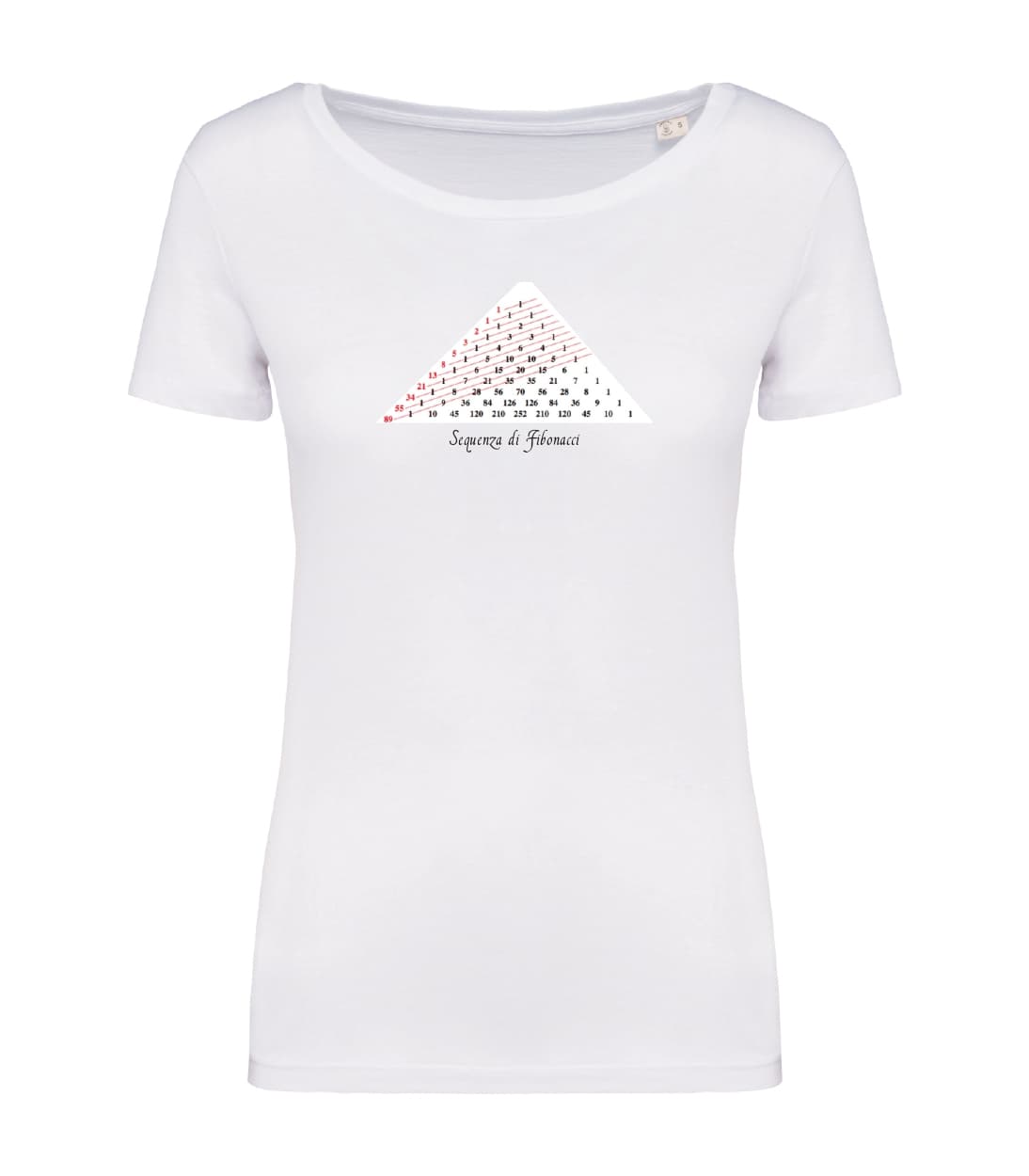 T-shirt_donna_manica_corta_bianco_La_frequenza_di_ Fibonacci