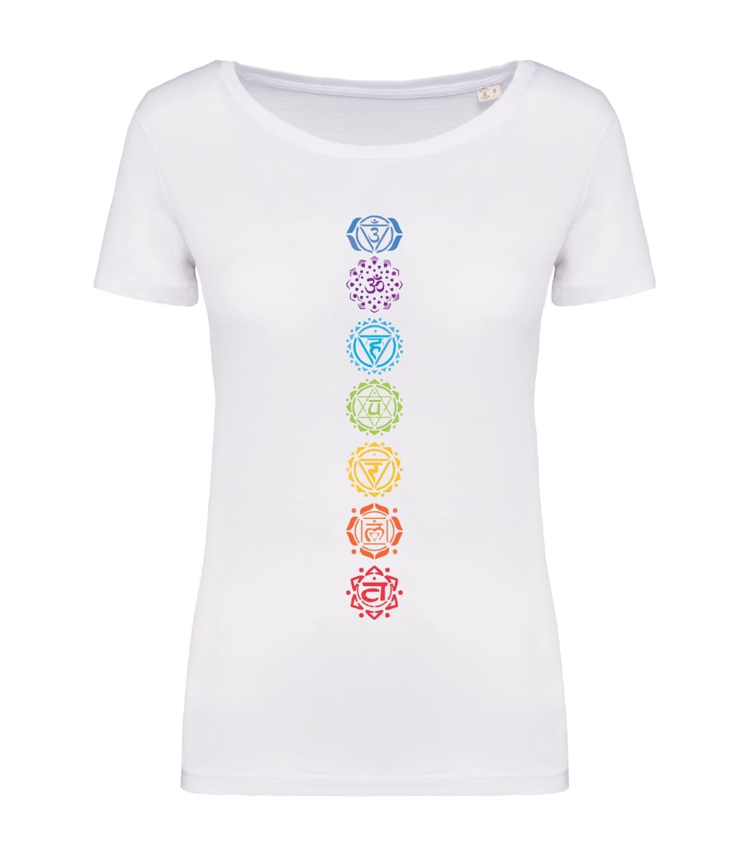 T-shirt_donna_manica_corta_bianco_Mappa_7_chakra