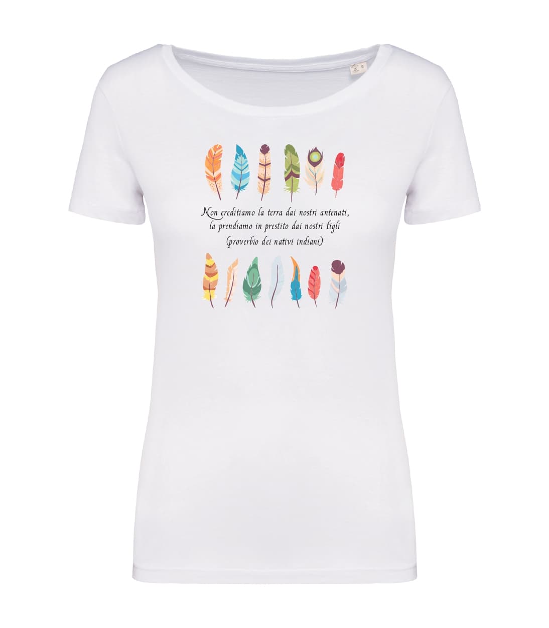 T-shirt_donna_manica_corta_bianco_Non_ereditiamo_la_terra