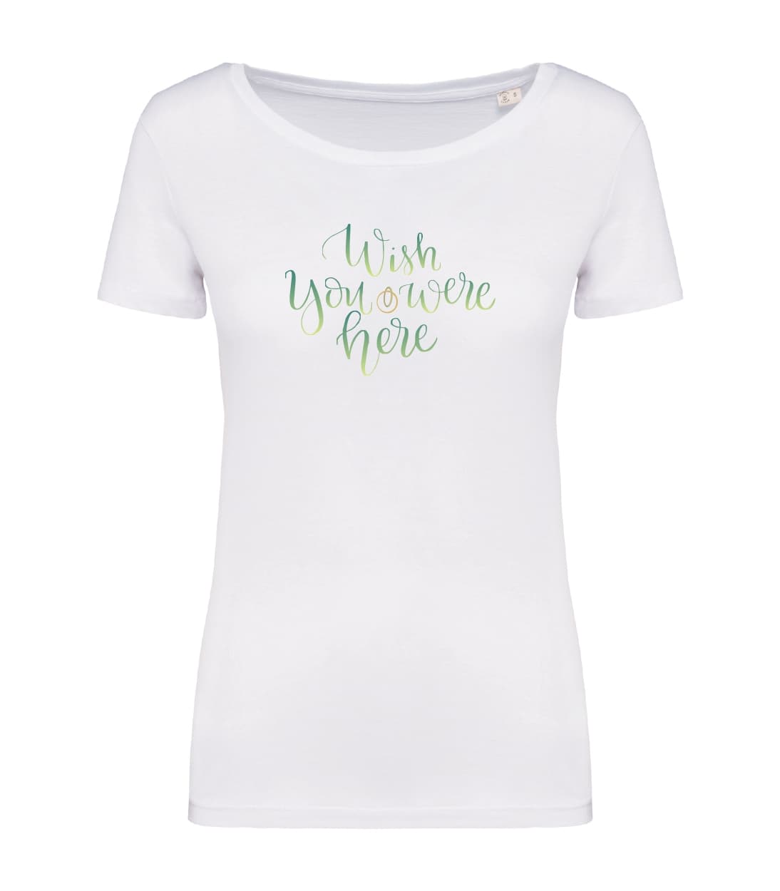 T-shirt_donna_manica_corta_bianco_Wish_You_Were_Here
