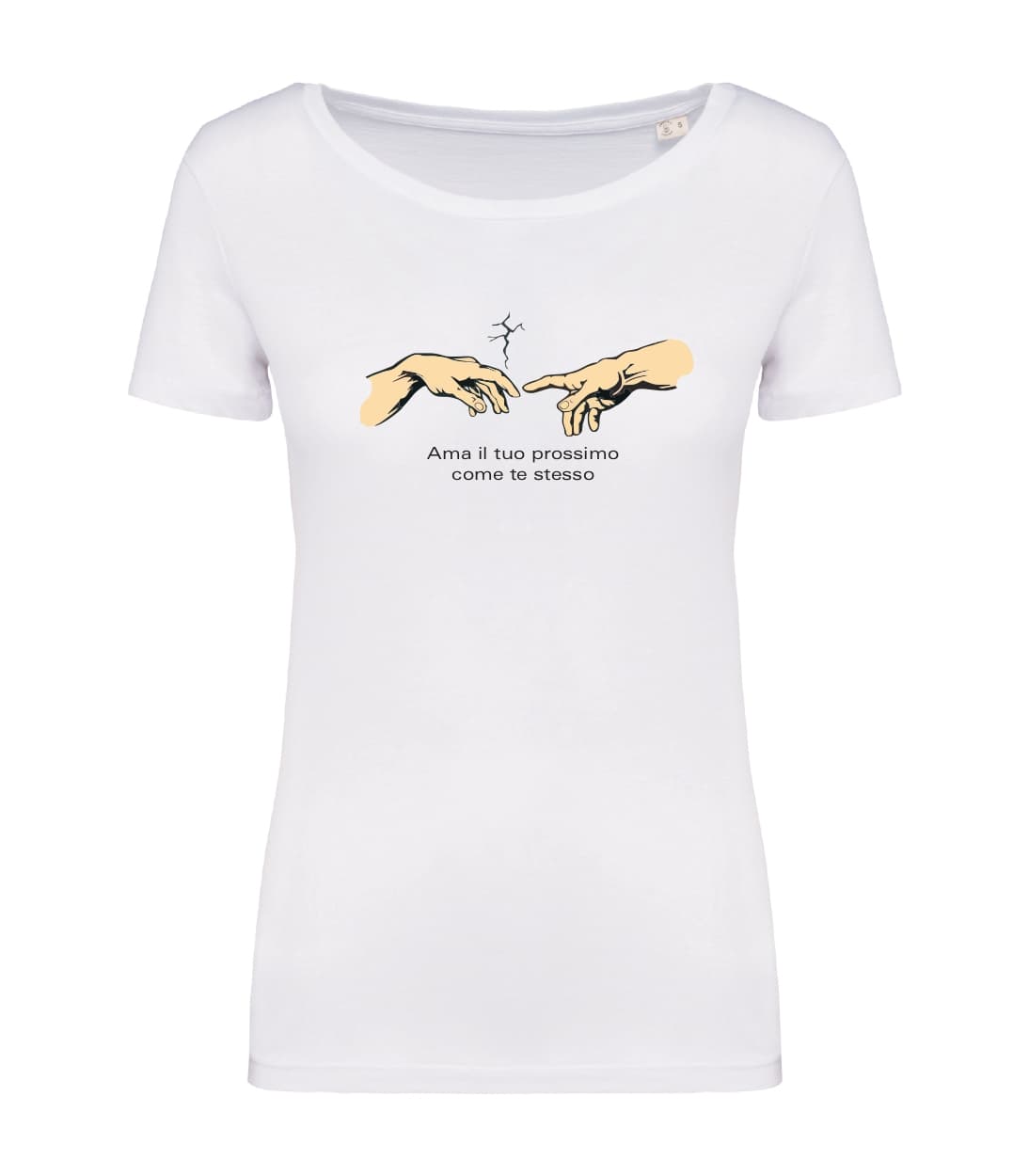 T-shirt_donna_manica_corta_bianco_ama_il_tuo_prossimo_come_te_stesso