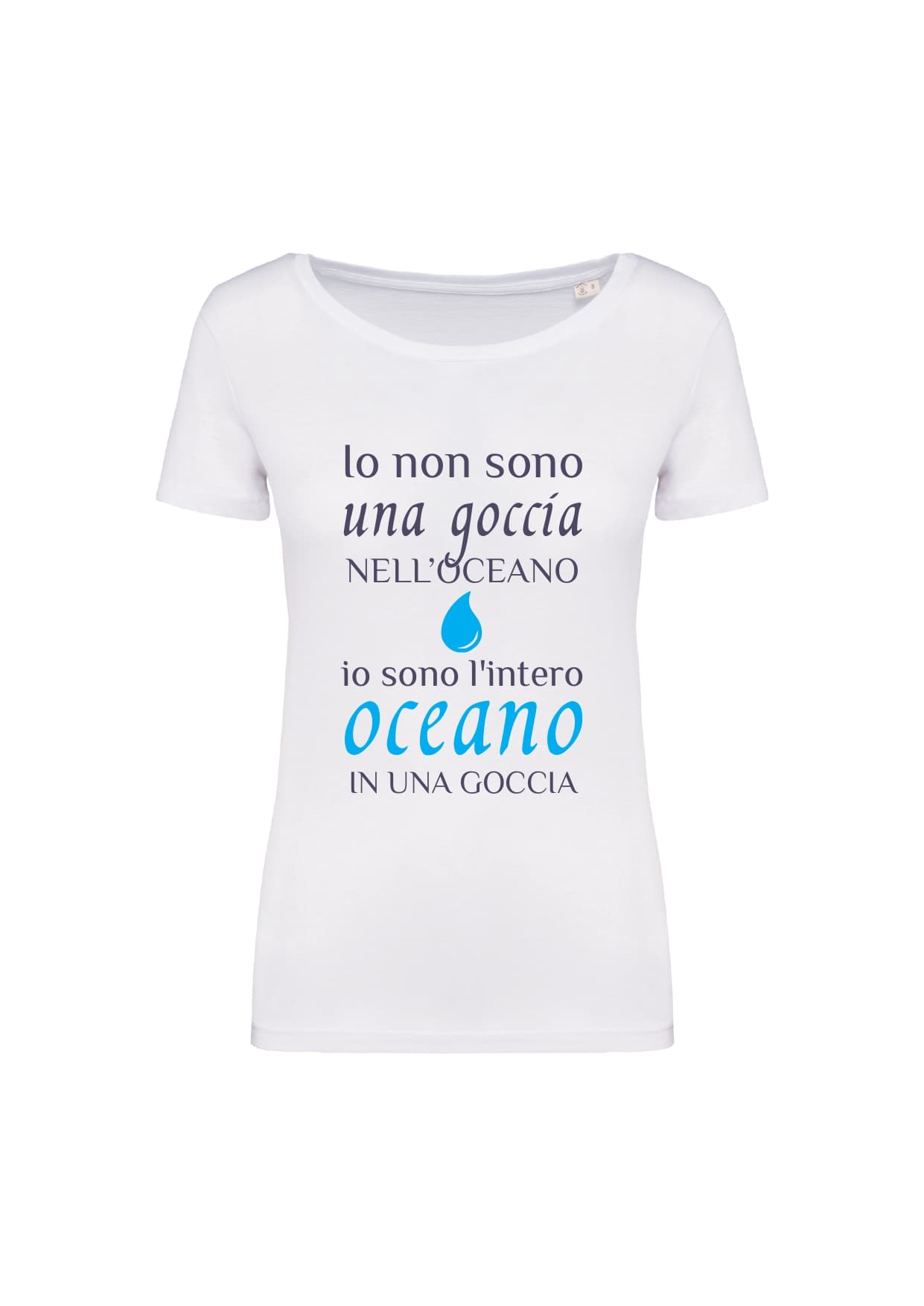 T-shirt_donna_manica_corta_bianco_io_non_sono_una_goccia_nelloceano_