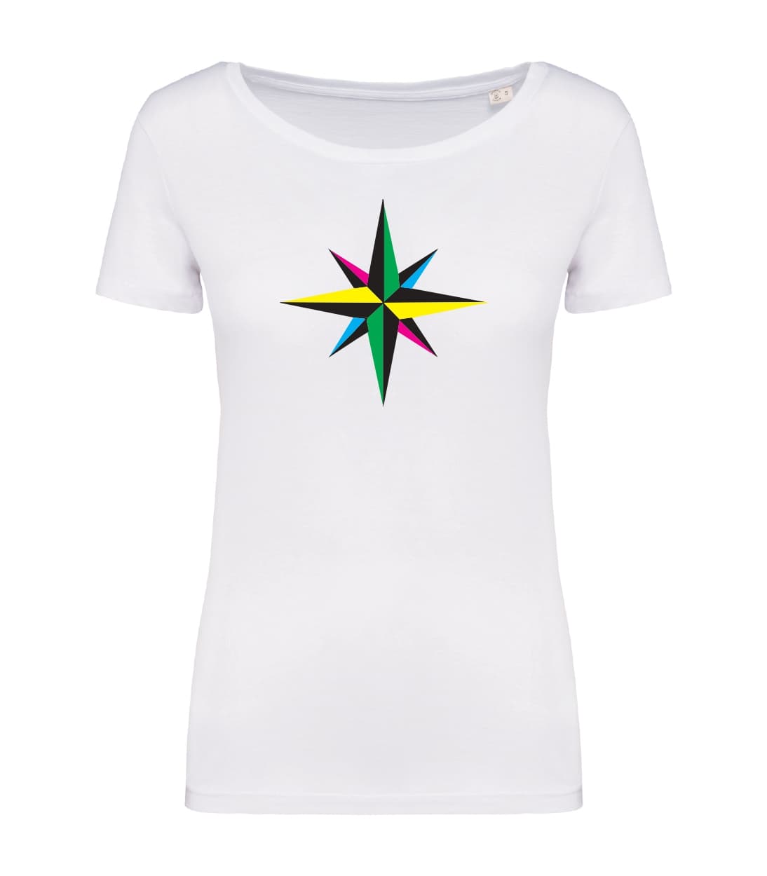 T-shirt_donna_manica_corta_bianco_rosa_dei_venti