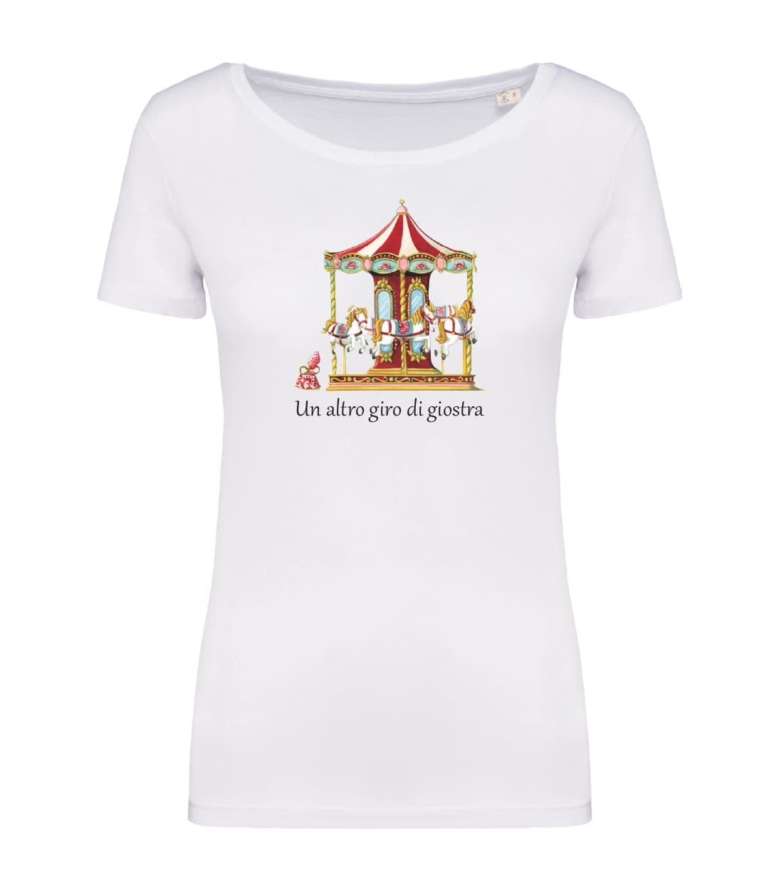 T-shirt_donna_manica_corta_bianco_un_altro_giro_di_giostra