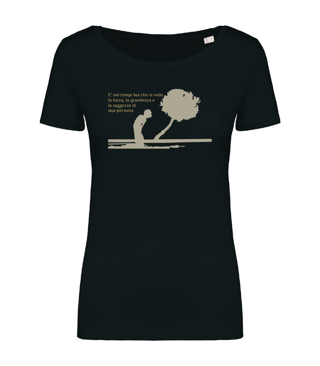 T-shirt_donna_manica_corta_nero_E_nei_tempi_bui_che_si_vede_la_grandezza_e_la_saggezza