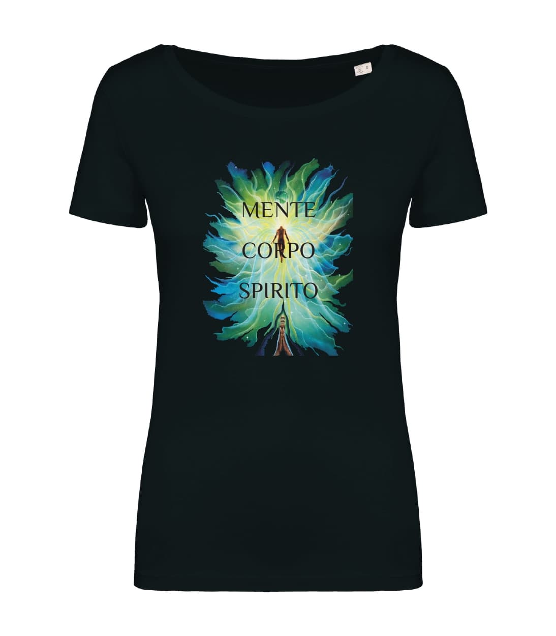 T-shirt_donna_manica_corta_nero_Mente_corpo_e_spirito
