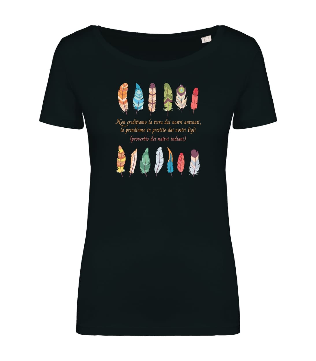 T-shirt_donna_manica_corta_nero_Non_ereditiamo_la