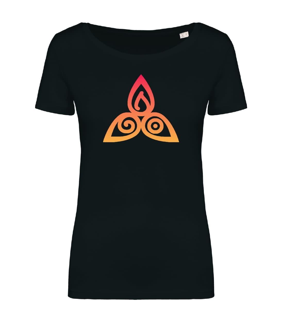 T-shirt_donna_manica_corta_nero_Simbolo_indu_olismo