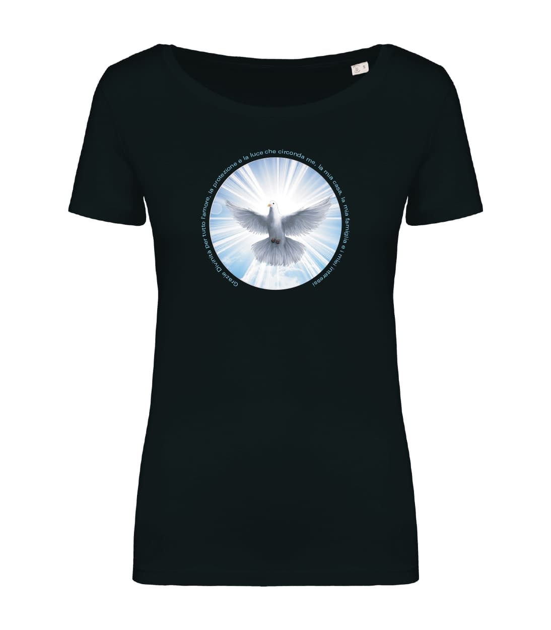 T-shirt_donna_manica_corta_nero_grazie_divinita_per_tutto_lamor