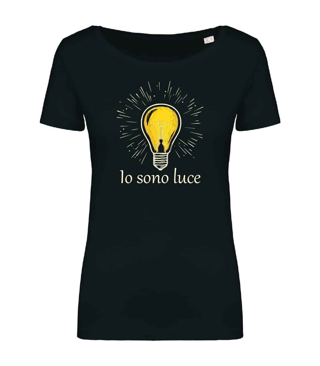 T-shirt_donna_manica_corta_nero_io_sono_luce