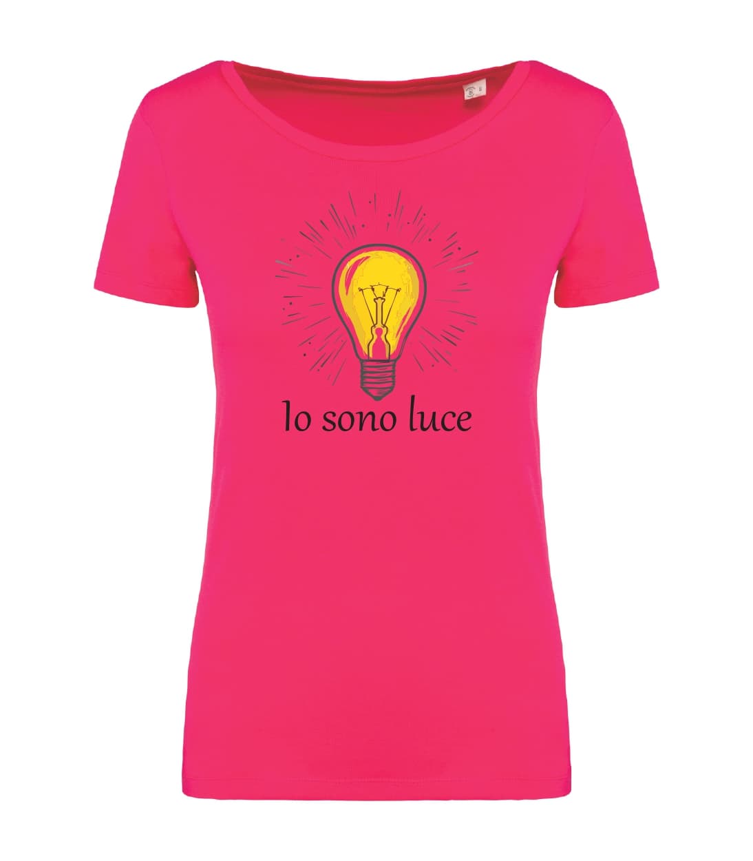 T-shirt_donna_manica_corta_rosso_ sorbetto_io_sono_luce