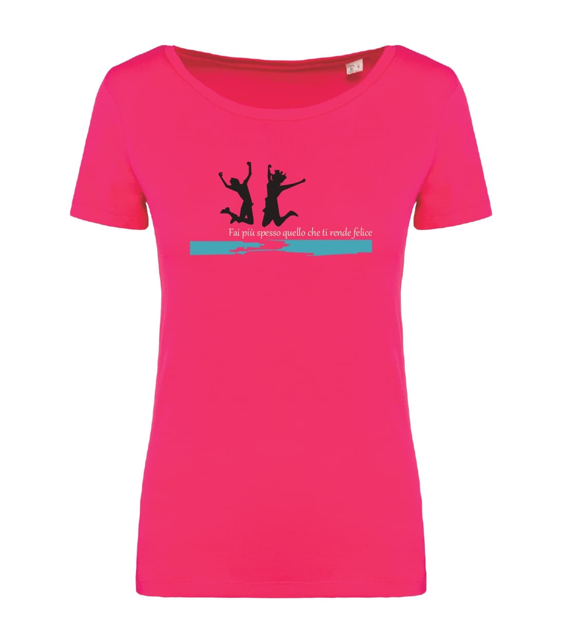 T-shirt_donna_manica_corta_rosso_sorbetto_Fai_piu_spesso_quello_che_ti_rende_felice