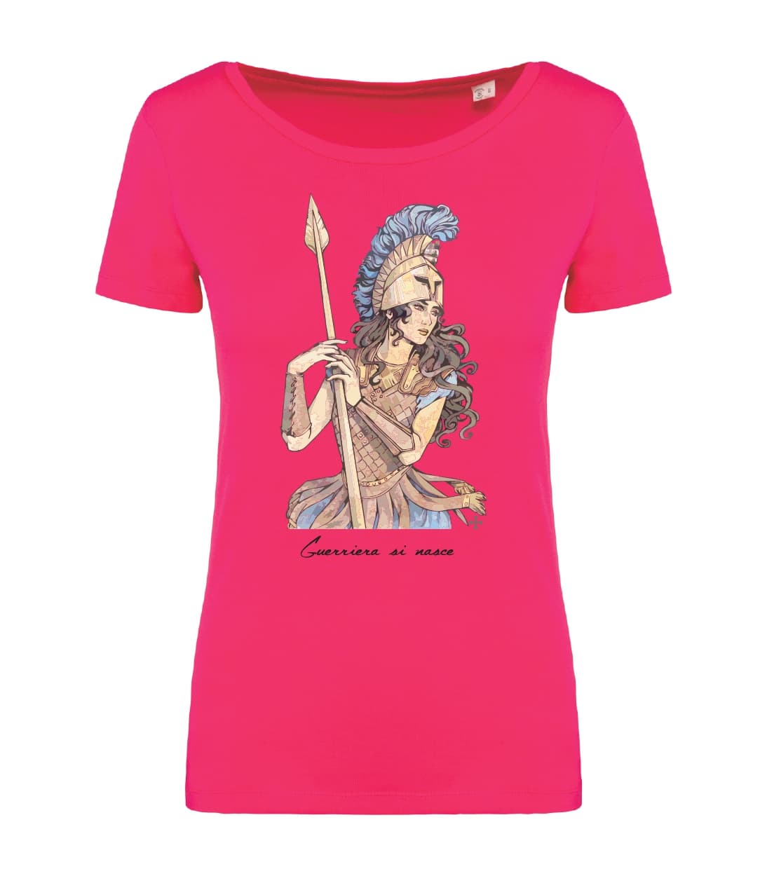 T-shirt_donna_manica_corta_rosso_sorbetto_Guerriera_si_nasce
