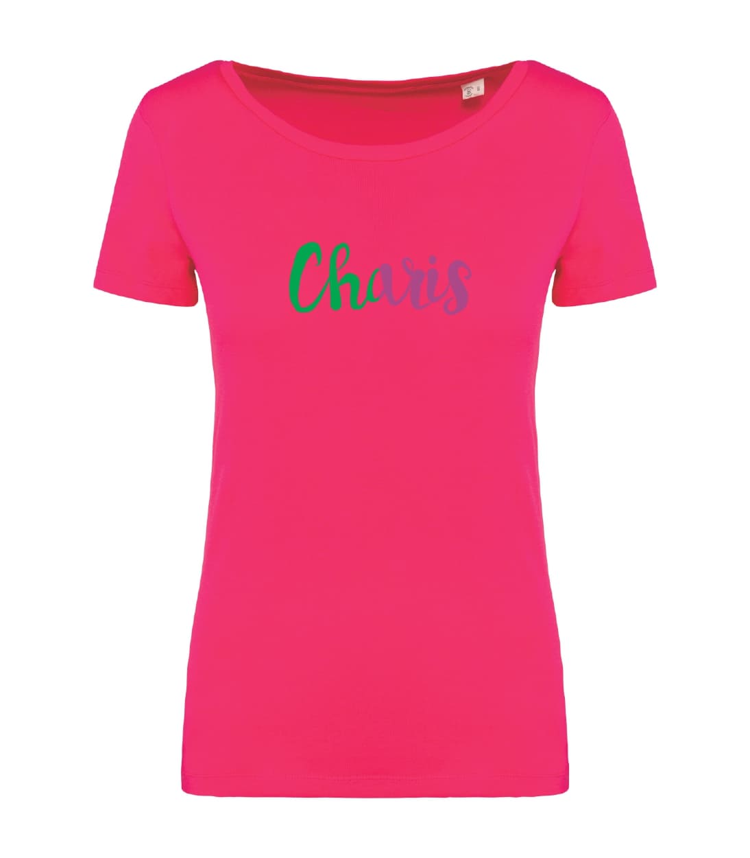 T-shirt_donna_manica_corta_rosso_sorbetto_charis