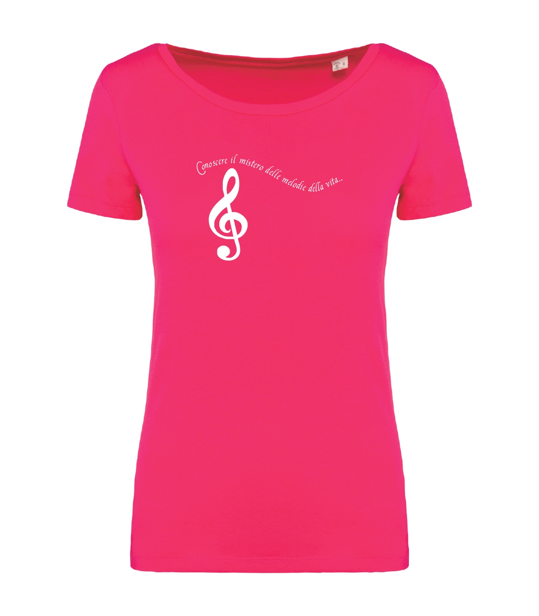 T-shirt_donna_manica_corta_rosso_sorbetto_conoscere_le_melodie_della_vita