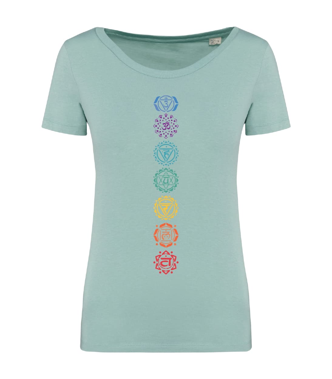 T-shirt_donna_manica_corta_verde_ menta_Mappa_7_chakra