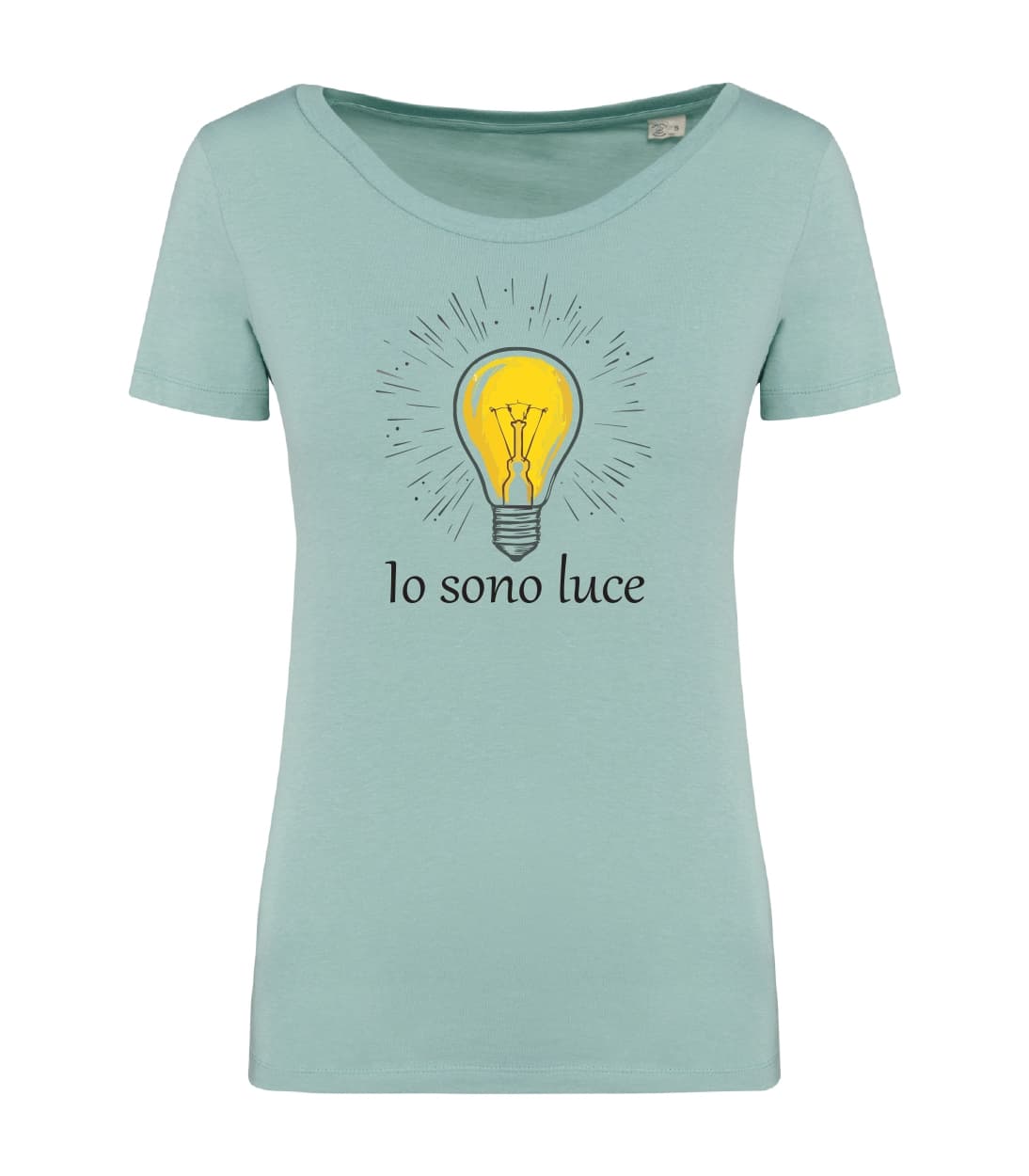 T-shirt_donna_manica_corta_verde_ menta_io_sono_luce