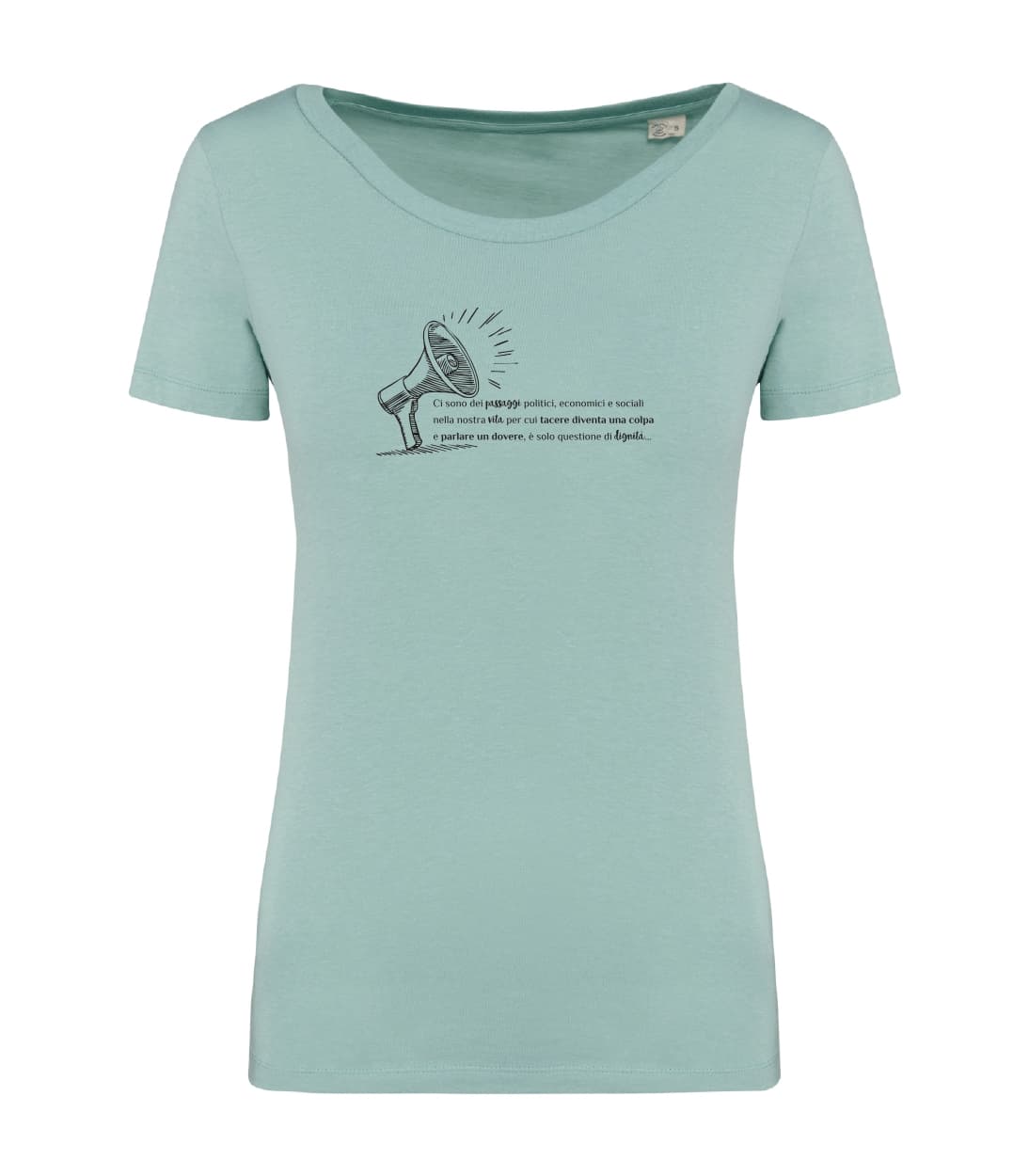 T-shirt_donna_manica_corta_verde_menta_Ci_sono_dei_passaggi_politici_economici_e_sociali
