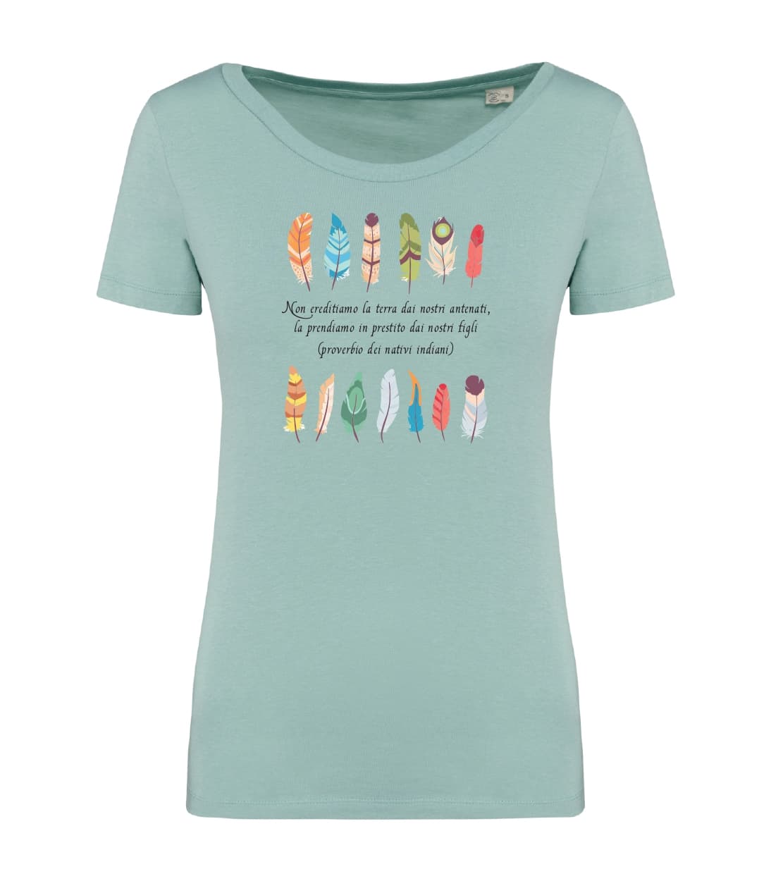 T-shirt_donna_manica_corta_verde_menta_Non_erediti