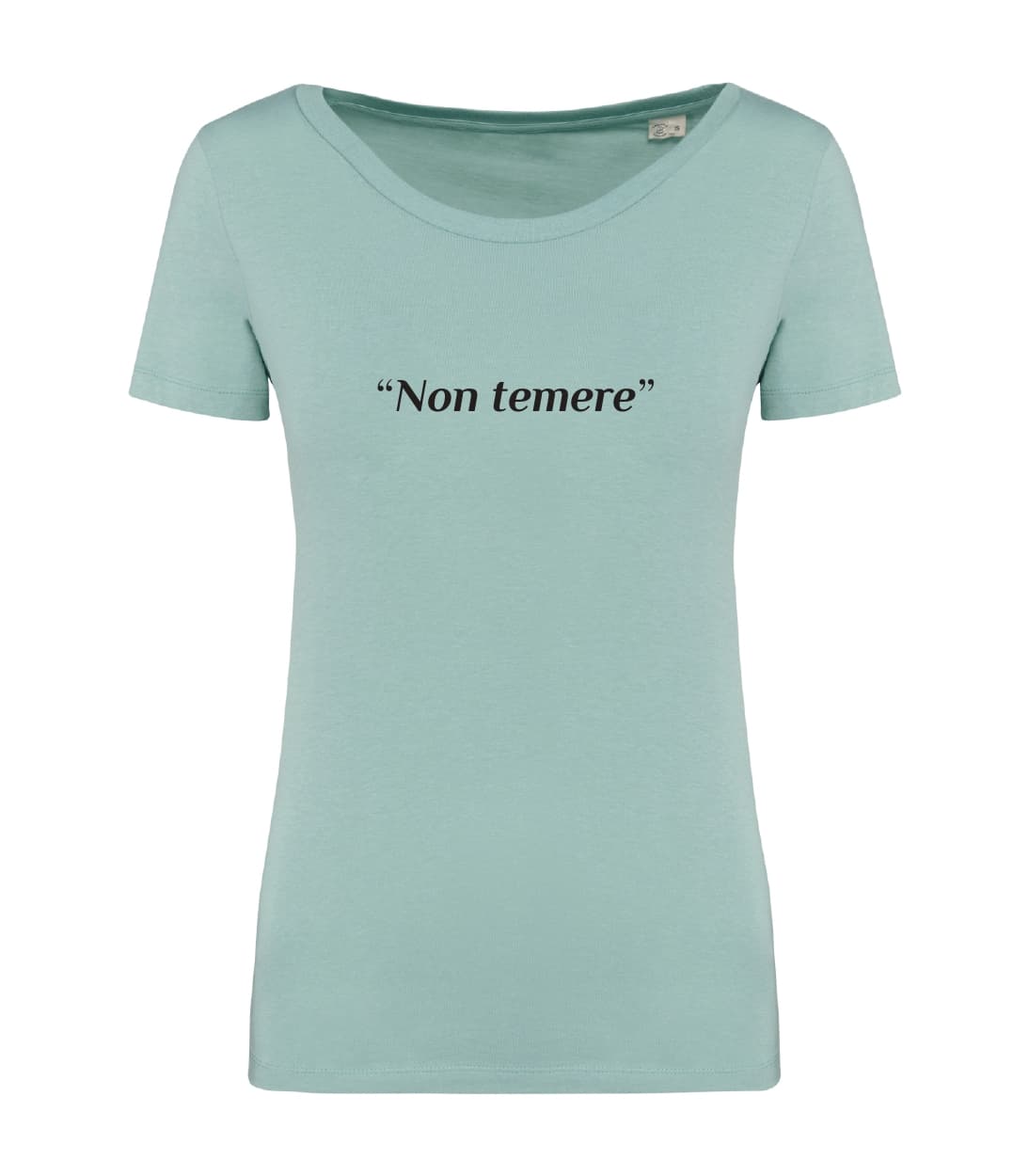 T-shirt_donna_manica_corta_verde_menta_non_temere