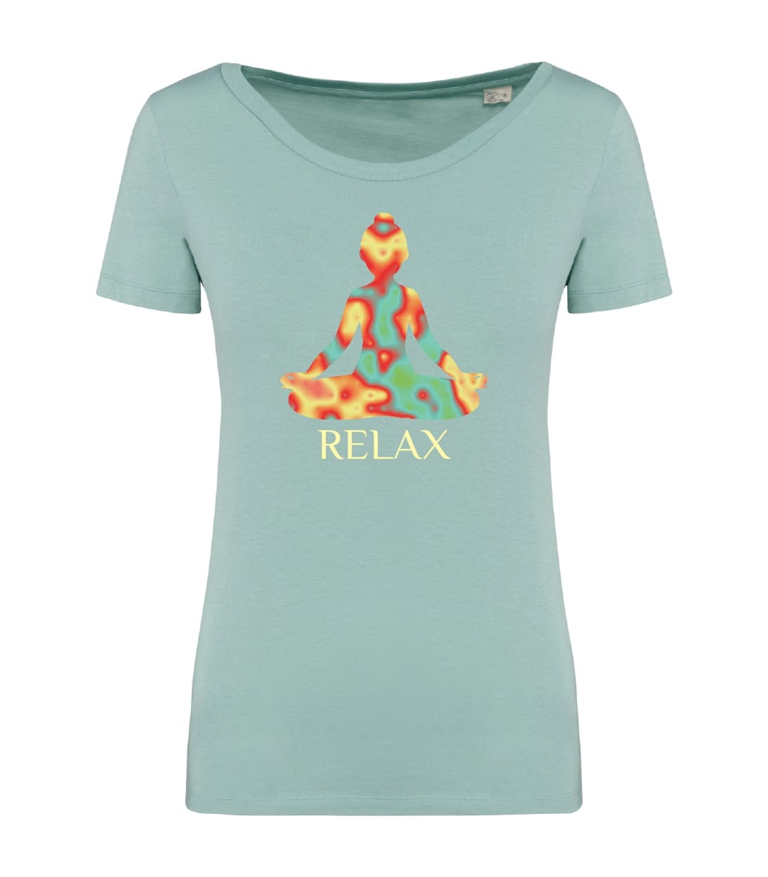 T-shirt_donna_manica_corta_verde_menta_posa_yoga