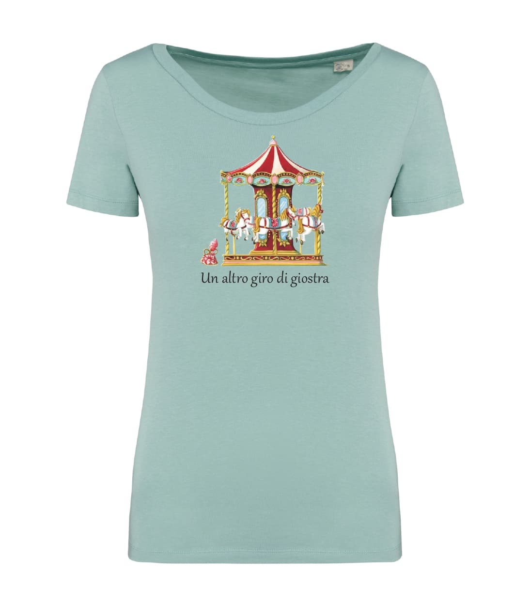 T-shirt_donna_manica_corta_verde_menta_un_altro_giro_di_giostra